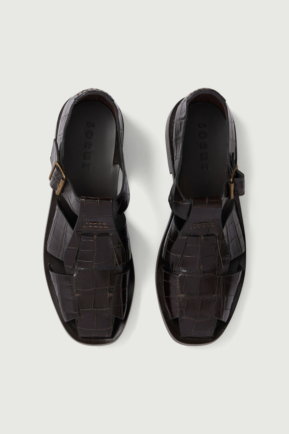 Sandales Velika - Marron Foncé - Cuir - Femme