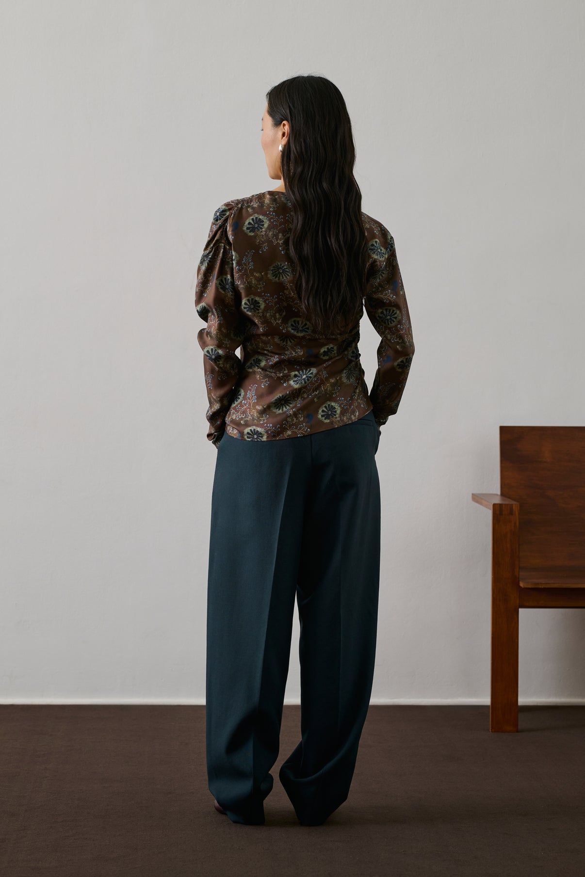 Blouse Fresia - Aubergine/Vert - Soie - Femme vue 2