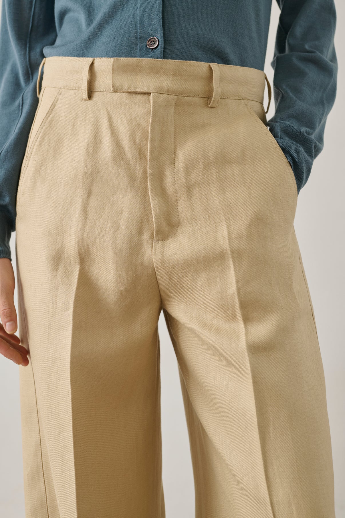 Pantalon Hippolyte - Beige Poudre - Lin - Femme vue 4